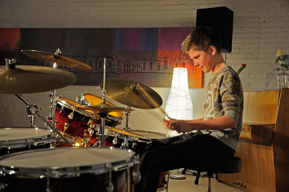 Drummer in actie